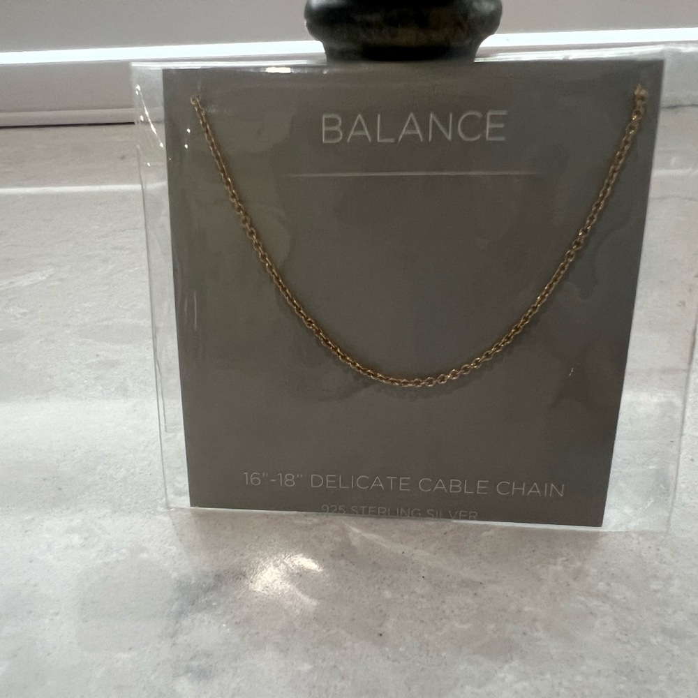Origami Owl 16”-18” delicate cable chain 925 sterling silver in gold NIP